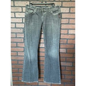 Washed Black Silver Brand Jeans
